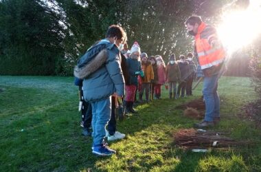 Activité scolaire de plantation d'arbres