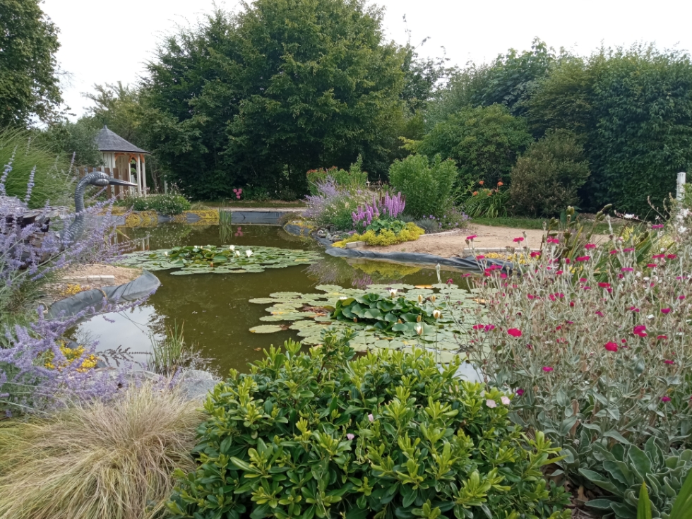 Jardin avec un lac