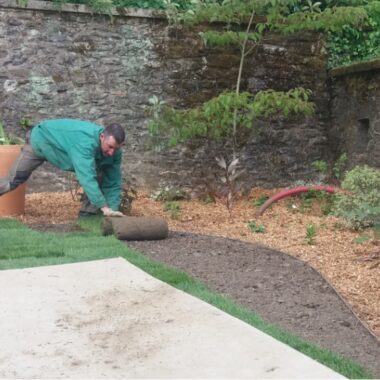 Engazonnement d'un jardin