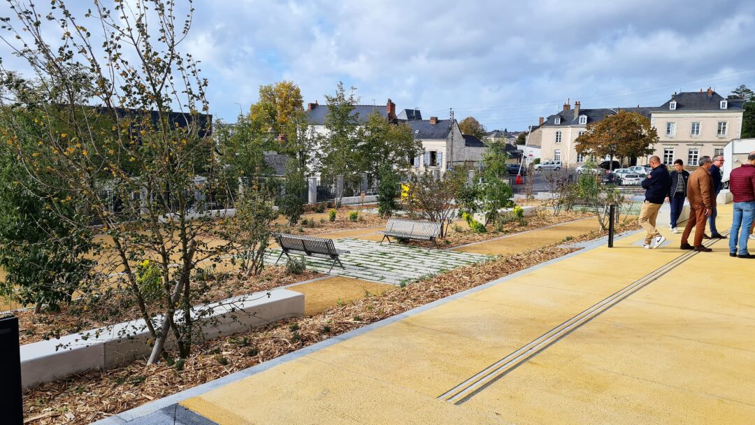 Jardin public avec plantations